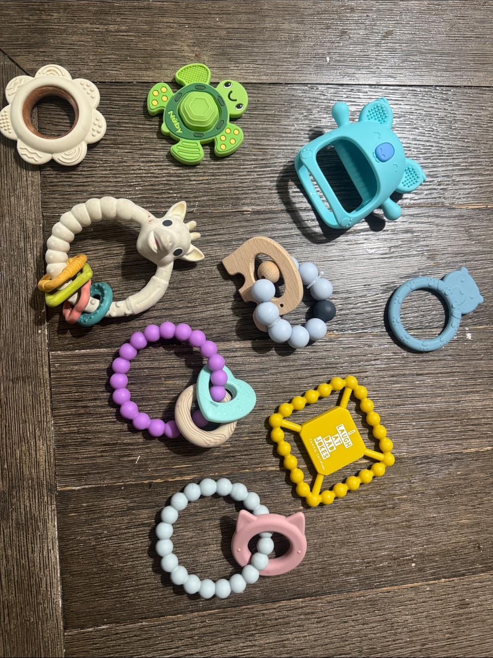 Baby Teether & Rattle Lot 9pc Sophie la Girafe Nuby Bella Tunno Sensory Toys
